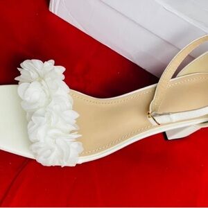 Delta White Floral Heels